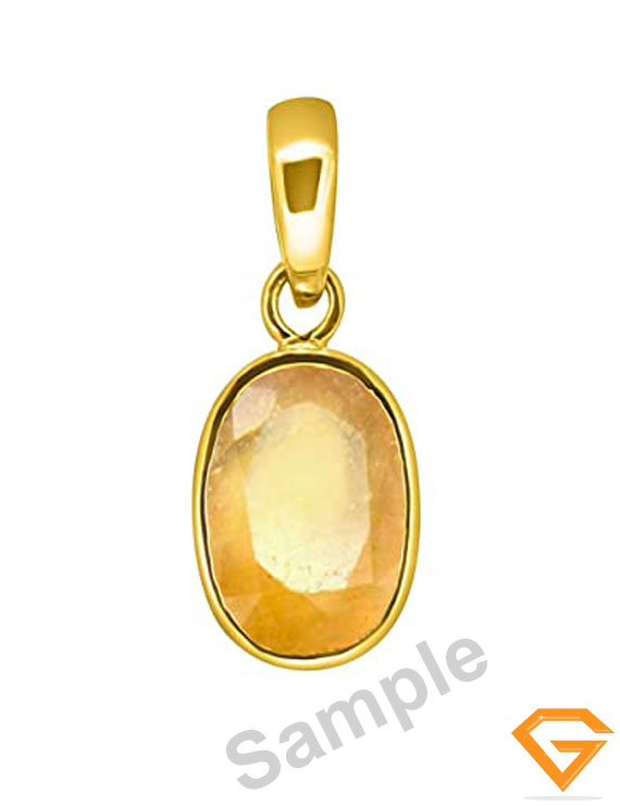 5.25 ratti Natural Certified Bangkok Pukhraj Panchdhatu Pendant